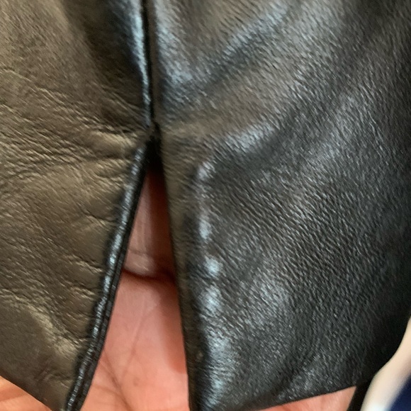 Woman leather single button jacket - Picture 2 of 14